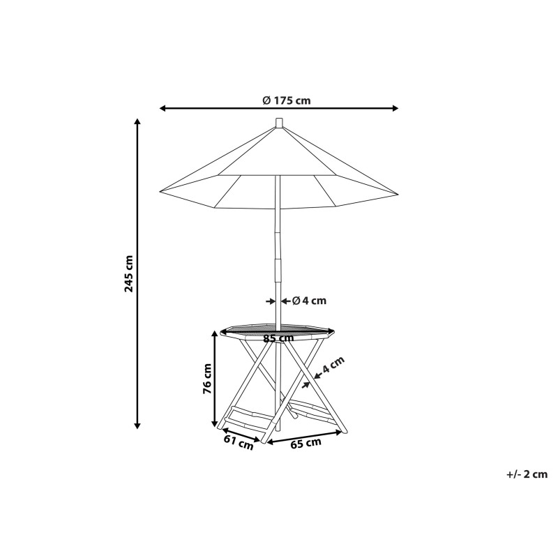 Stolik bistro MOLISE 85 cm 85 cm Drewno bambusowe Jasnobrązowy Stolik bistro MOLISE 85 cm 85 cm Drewno bambusowe Jasnobrązowy