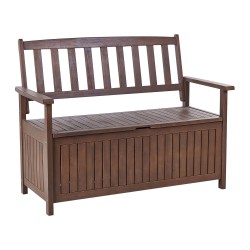 Ławka ogrodowa SOVANA 120 cm ze schowkiem Drewno akacjowe Ciemnobrązowy Ławka ogrodowa SOVANA 120 cm ze schowkiem Drewno akacjowe Ciemnobrązowy