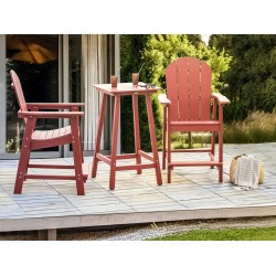 Stolik ogrodowy barowy ADIRONDACK 60 cm 59 cm Materiał syntetyczny Czerwony Stolik ogrodowy barowy ADIRONDACK 60 cm 59 cm Materiał syntetyczny Czerwony