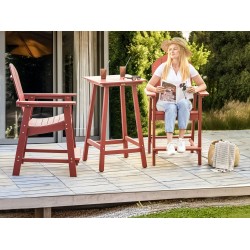 Stolik ogrodowy barowy ADIRONDACK 60 cm 59 cm Materiał syntetyczny Czerwony Stolik ogrodowy barowy ADIRONDACK 60 cm 59 cm Materiał syntetyczny Czerwony