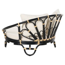 Zestaw 2 łóżek ogrodowych ROSSANO Rattan Czarny Zestaw 2 łóżek ogrodowych ROSSANO Rattan Czarny