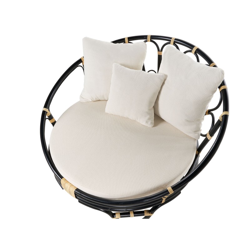 Zestaw 2 łóżek ogrodowych ROSSANO Rattan Czarny Zestaw 2 łóżek ogrodowych ROSSANO Rattan Czarny