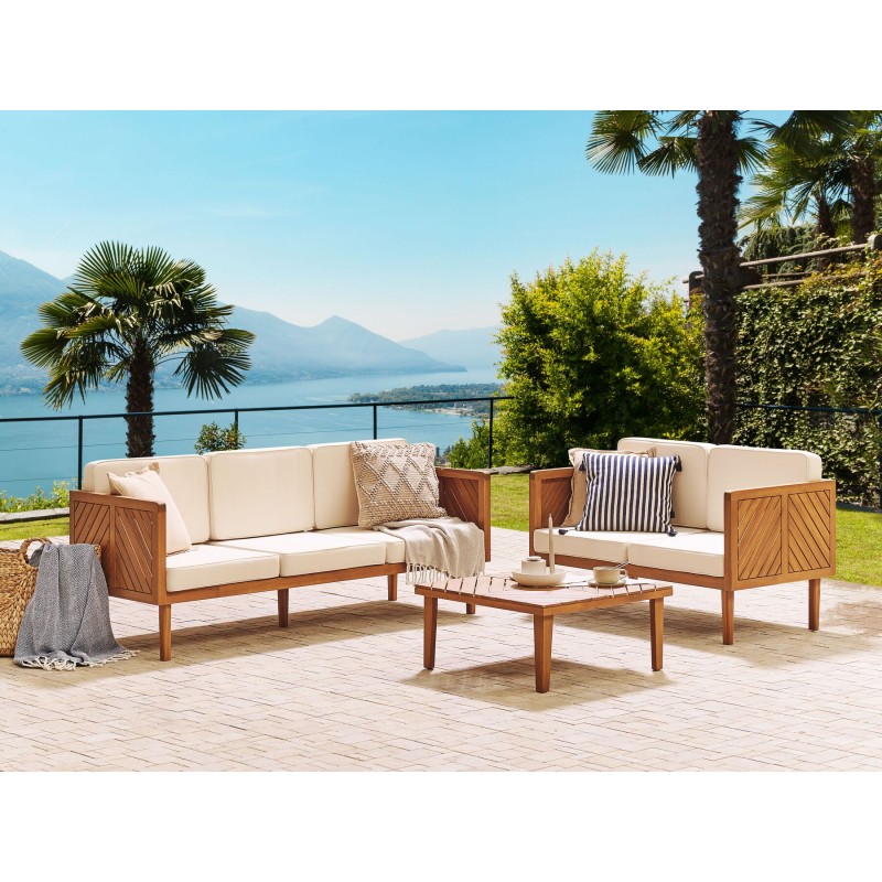 Sofa trzyosobowa drewniana jasna BARATTI Sofa trzyosobowa drewniana jasna BARATTI