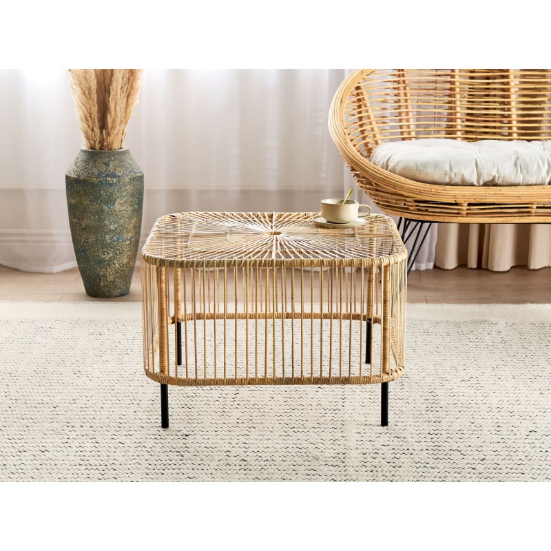 Zestaw ogrodowy ze stolikiem dla 3 osób MARATEA/CESENATICO Rattan Naturalny Zestaw ogrodowy ze stolikiem dla 3 osób MARATEA/CESENATICO Rattan Naturalny