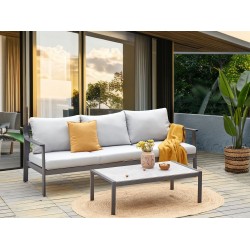 Sofa ogrodowa 3-osobowa jasnoszara KIATO Sofa ogrodowa 3-osobowa jasnoszara KIATO