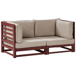 Sofa ogrodowa drewniana 2-osobowa mahoniowy brąz TRANI