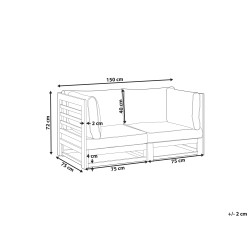 Sofa ogrodowa drewniana 2-osobowa mahoniowy brąz TRANI Sofa ogrodowa drewniana 2-osobowa mahoniowy brąz TRANI