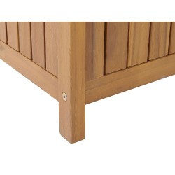 Ławka ogrodowa z poduchą SOVANA 120 cm ze schowkiem Drewno akacjowe Czerwony Ławka ogrodowa z poduchą SOVANA 120 cm ze schowkiem Drewno akacjowe Czerwony