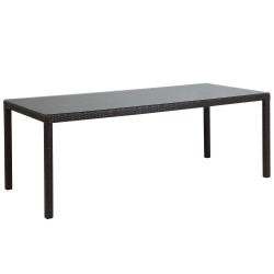 Stół ogrodowy ITALY 220 cm 100 cm Szkło Ciemnobrązowy
