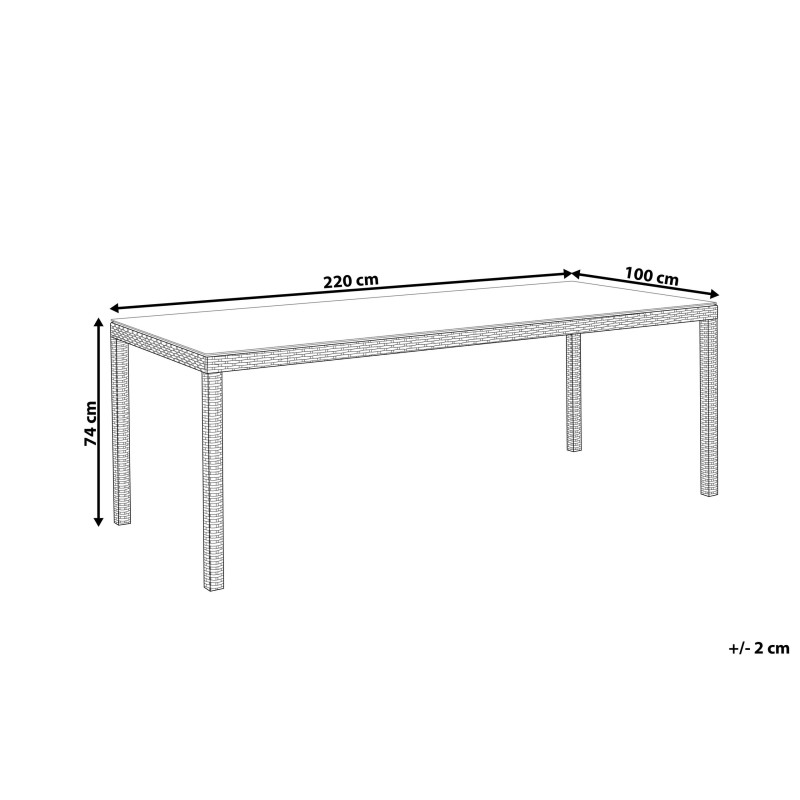 Stół ogrodowy ITALY 220 cm 100 cm Szkło Ciemnobrązowy Stół ogrodowy ITALY 220 cm 100 cm Szkło Ciemnobrązowy