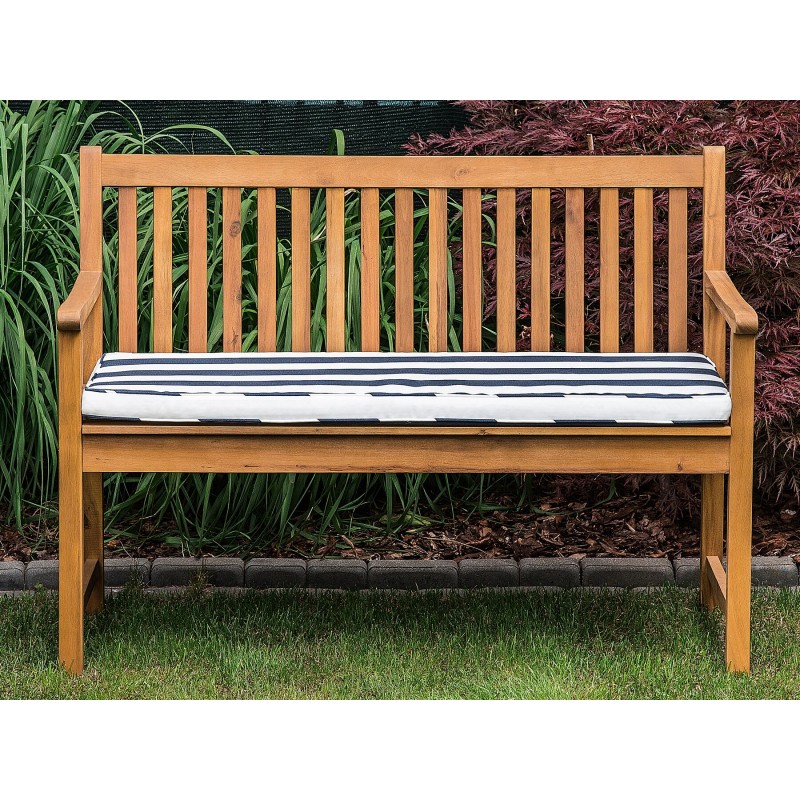 Ławka ogrodowa z poduchą VIVARA 120 cm Certyfikowane drewno akacjowe Granatowy Ławka ogrodowa z poduchą VIVARA 120 cm Certyfikowane drewno akacjowe Granatowy