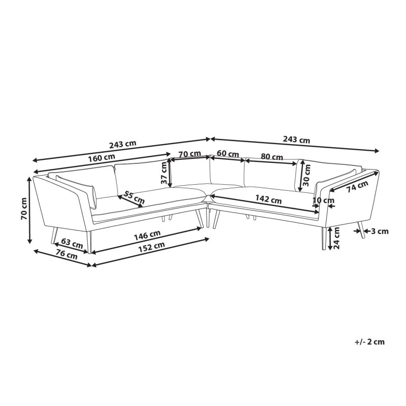 Sofa ogrodowa modułowa 5-osobowa szara LORETELLO Sofa ogrodowa modułowa 5-osobowa szara LORETELLO