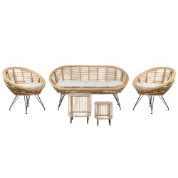 Zestaw ogrodowy ze stolikiem dla 4 osób MARATEA/CESENATICO Rattan Naturalny Zestaw ogrodowy ze stolikiem dla 4 osób MARATEA/CESENATICO Rattan Naturalny