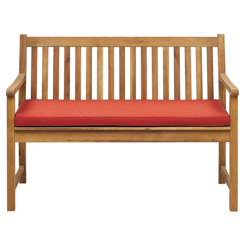 Ławka ogrodowa z poduchą VIVARA 120 cm Certyfikowane drewno akacjowe Bordowy Ławka ogrodowa z poduchą VIVARA 120 cm Certyfikowane drewno akacjowe Bordowy