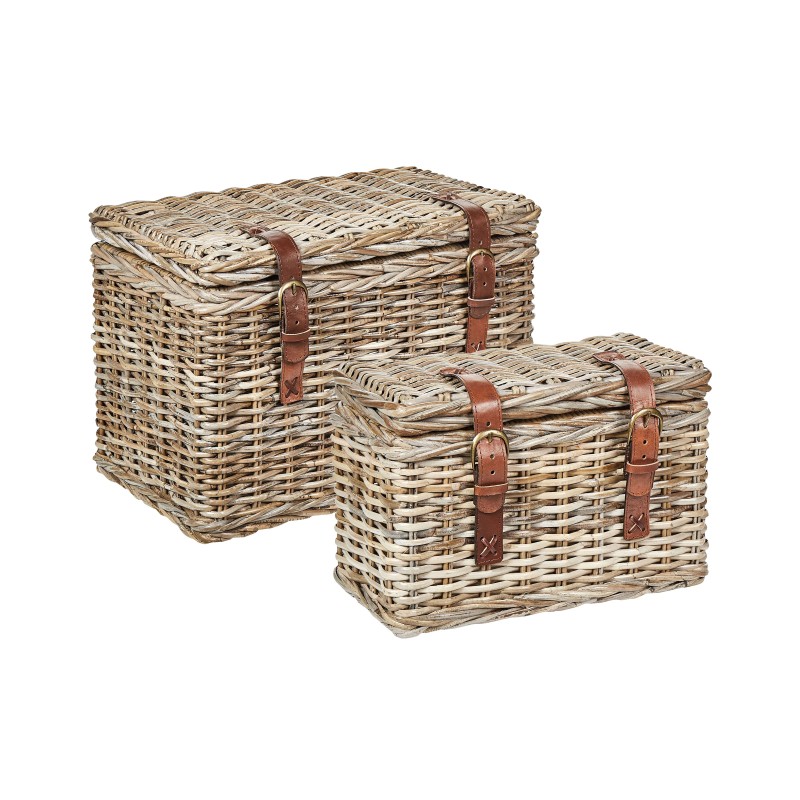 Zestaw 2 koszy IRBID Rattan Naturalny Zestaw 2 koszy IRBID Rattan Naturalny