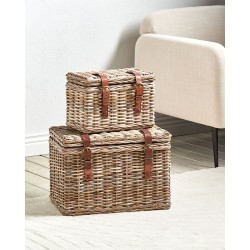 Zestaw 2 koszy IRBID Rattan Naturalny Zestaw 2 koszy IRBID Rattan Naturalny