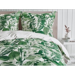Komplet pościeli GREENWOOD Bawełna satynowa 155 x 220 cm Zielony Komplet pościeli GREENWOOD Bawełna satynowa 155 x 220 cm Zielony