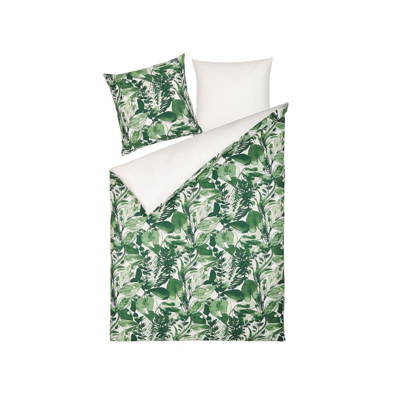 Komplet pościeli GREENWOOD Bawełna satynowa 155 x 220 cm Zielony Komplet pościeli GREENWOOD Bawełna satynowa 155 x 220 cm Zielony