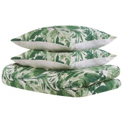 Komplet pościeli GREENWOOD Bawełna satynowa 155 x 220 cm Zielony Komplet pościeli GREENWOOD Bawełna satynowa 155 x 220 cm Zielony
