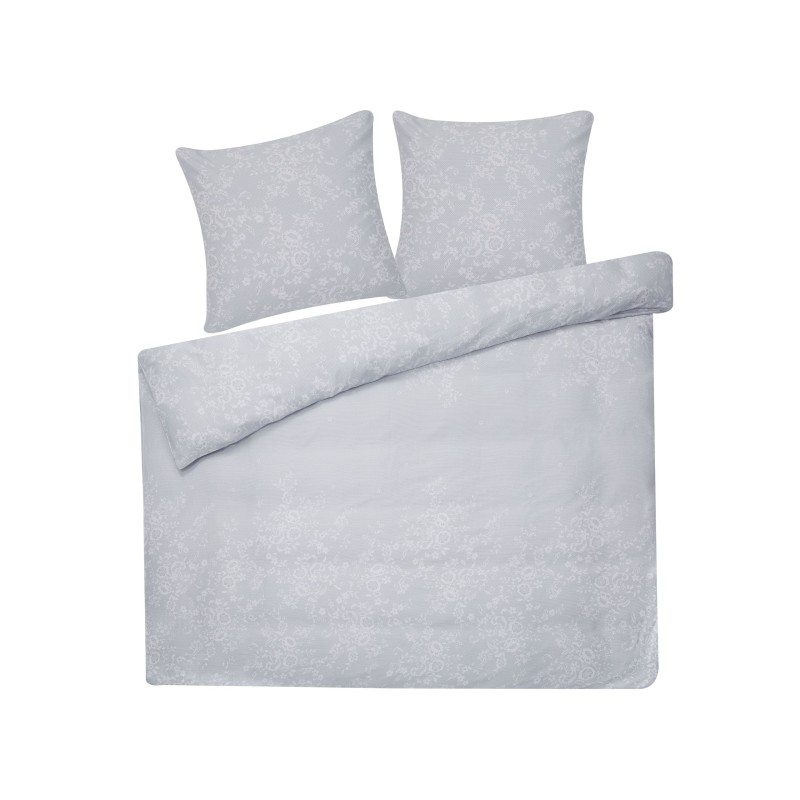 Komplet pościeli MORNINGSIDE Bawełna satynowa 220 x 240 cm Szary Komplet pościeli MORNINGSIDE Bawełna satynowa 220 x 240 cm Szary