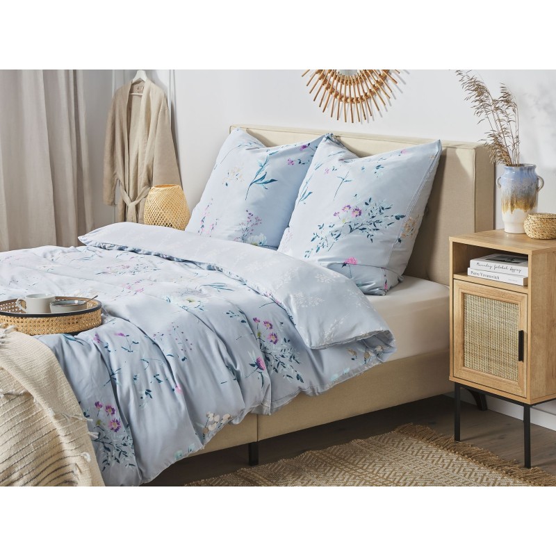 Komplet pościeli EVERGREEN Bawełna satynowa 200 x 220 cm Błękitny Komplet pościeli EVERGREEN Bawełna satynowa 200 x 220 cm Błękitny
