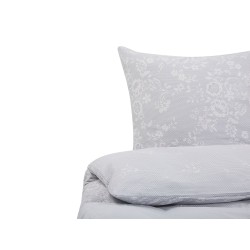 Komplet pościeli MORNINGSIDE Bawełna satynowa 155 x 220 cm Szary Komplet pościeli MORNINGSIDE Bawełna satynowa 155 x 220 cm Szary