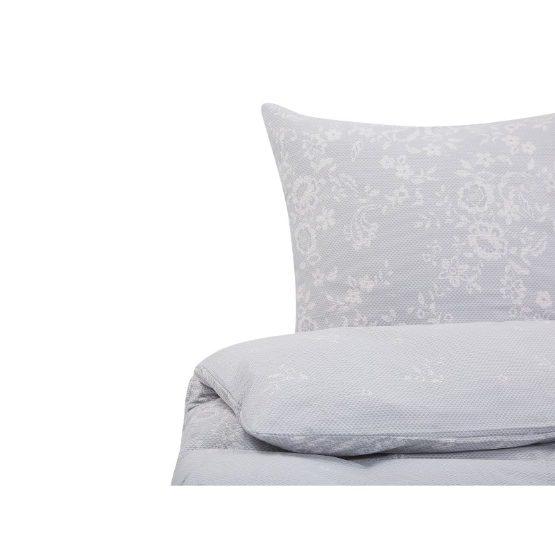 Komplet pościeli MORNINGSIDE Bawełna satynowa 155 x 220 cm Szary Komplet pościeli MORNINGSIDE Bawełna satynowa 155 x 220 cm Szary