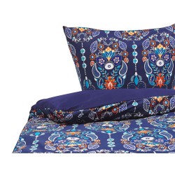 Komplet pościeli MADRONA Bawełna satynowa 155 x 220 cm Ciemnoniebieski Komplet pościeli MADRONA Bawełna satynowa 155 x 220 cm Ciemnoniebieski