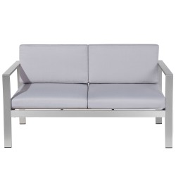 Sofa ogrodowa 2-osobowa jasnoszara SALERNO Sofa ogrodowa 2-osobowa jasnoszara SALERNO