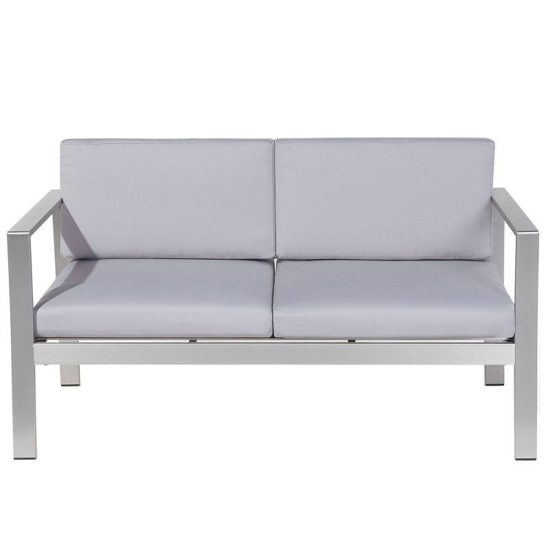 Sofa ogrodowa 2-osobowa jasnoszara SALERNO Sofa ogrodowa 2-osobowa jasnoszara SALERNO