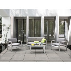 Sofa ogrodowa 2-osobowa jasnoszara SALERNO Sofa ogrodowa 2-osobowa jasnoszara SALERNO