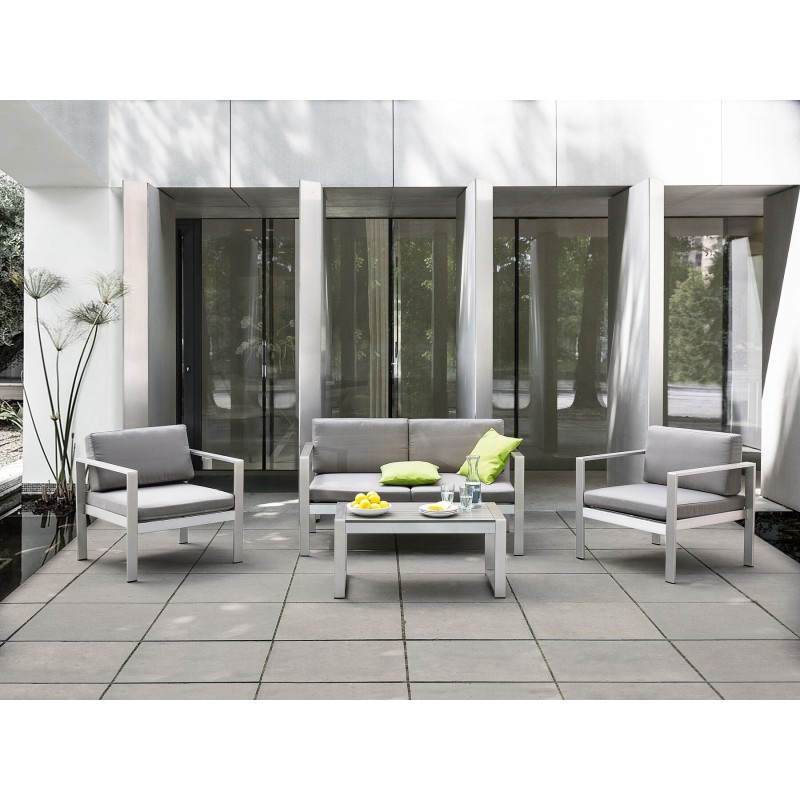 Sofa ogrodowa 2-osobowa jasnoszara SALERNO Sofa ogrodowa 2-osobowa jasnoszara SALERNO