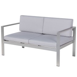 Sofa ogrodowa 2-osobowa jasnoszara SALERNO Sofa ogrodowa 2-osobowa jasnoszara SALERNO