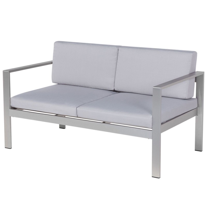 Sofa ogrodowa 2-osobowa jasnoszara SALERNO Sofa ogrodowa 2-osobowa jasnoszara SALERNO