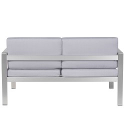 Sofa ogrodowa 2-osobowa jasnoszara SALERNO Sofa ogrodowa 2-osobowa jasnoszara SALERNO