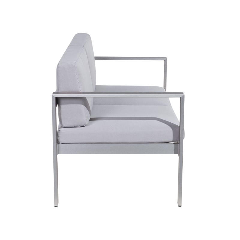 Sofa ogrodowa 2-osobowa jasnoszara SALERNO Sofa ogrodowa 2-osobowa jasnoszara SALERNO