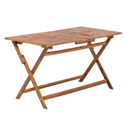 Stół ogrodowy CENTO 75 cm 140 cm Drewno akacjowe Brązowy