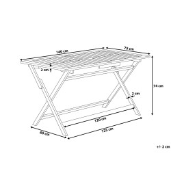 Stół ogrodowy CENTO 75 cm 140 cm Drewno akacjowe Brązowy Stół ogrodowy CENTO 75 cm 140 cm Drewno akacjowe Brązowy