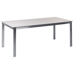 Stół ogrodowy COSOLETO 180 cm 90 cm Szkło Biały Stół ogrodowy COSOLETO 180 cm 90 cm Szkło Biały