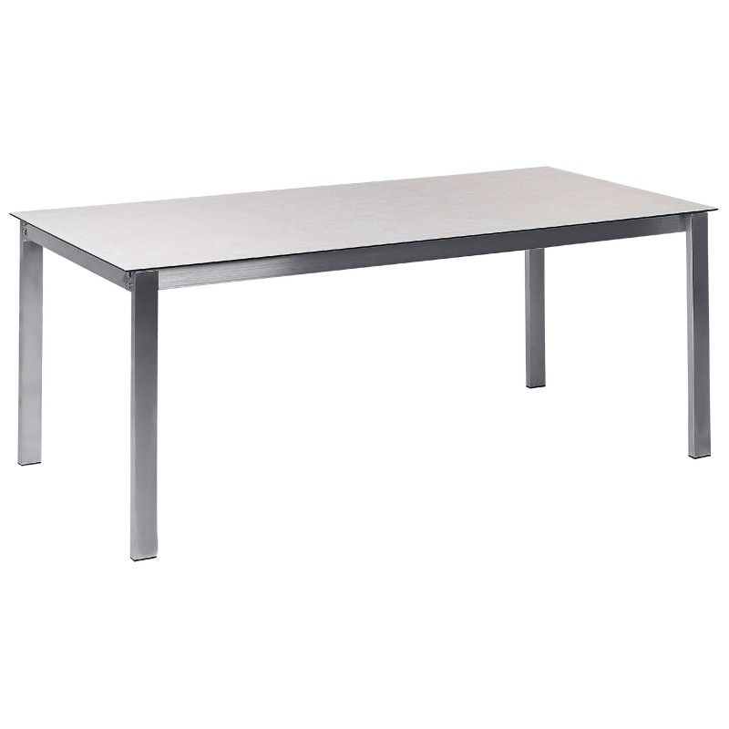 Stół ogrodowy COSOLETO 180 cm 90 cm Szkło Biały Stół ogrodowy COSOLETO 180 cm 90 cm Szkło Biały