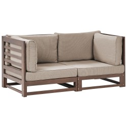 Sofa ogrodowa z certyfikowanego drewna 2-osobowa ciemna TRANI