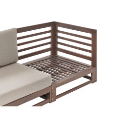 Sofa ogrodowa z certyfikowanego drewna 2-osobowa ciemna TRANI Sofa ogrodowa z certyfikowanego drewna 2-osobowa ciemna TRANI