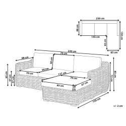 Sofa ogrodowa rattanowa naturalna BRIATICO Sofa ogrodowa rattanowa naturalna BRIATICO