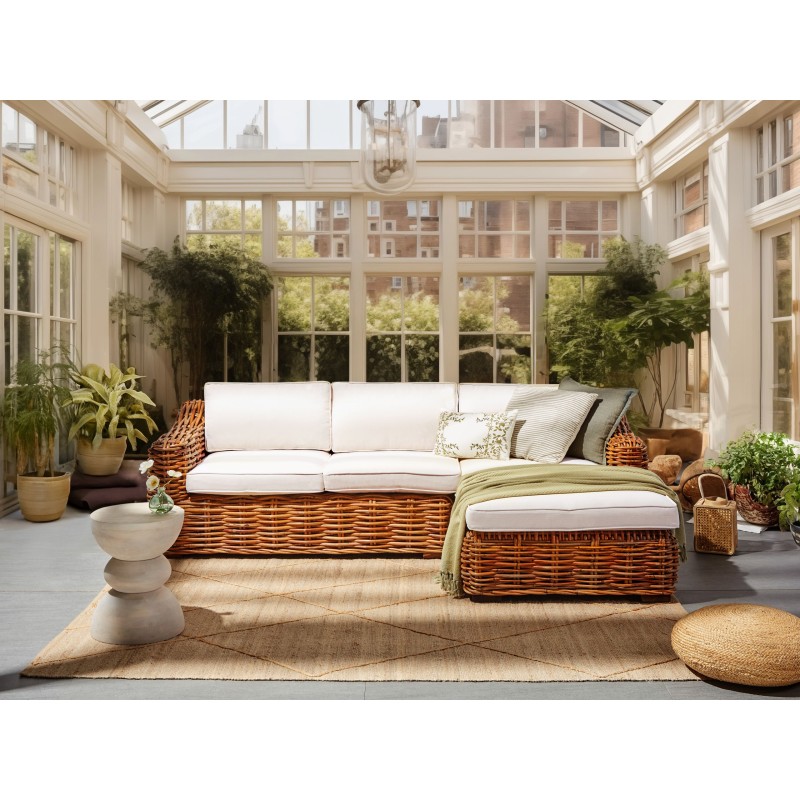 Sofa ogrodowa rattanowa naturalna BRIATICO Sofa ogrodowa rattanowa naturalna BRIATICO