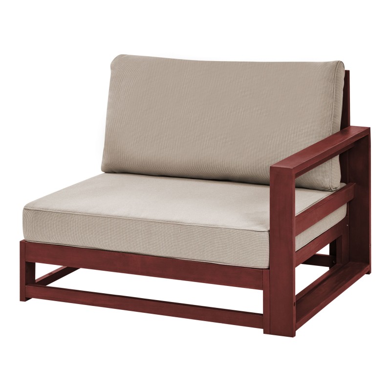 Sofa ogrodowa drewniana 2-osobowa narożna mahoniowy brąz TIMOR II Sofa ogrodowa drewniana 2-osobowa narożna mahoniowy brąz TIMOR II