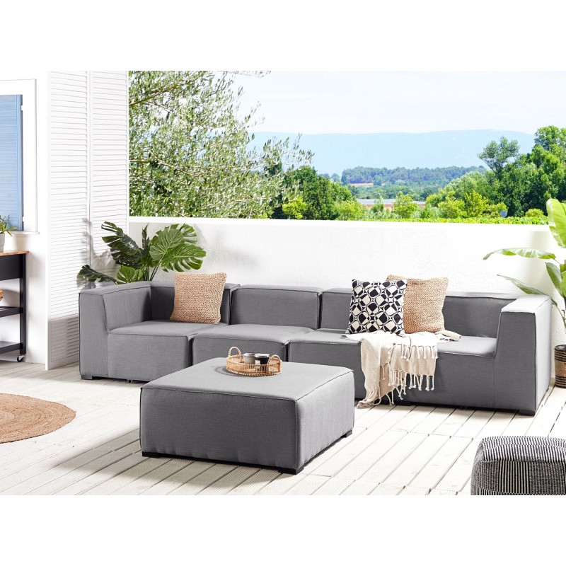 Sofa ogrodowa z otomaną dla 4 osób AREZZO Modułowy Szary Sofa ogrodowa z otomaną dla 4 osób AREZZO Modułowy Szary