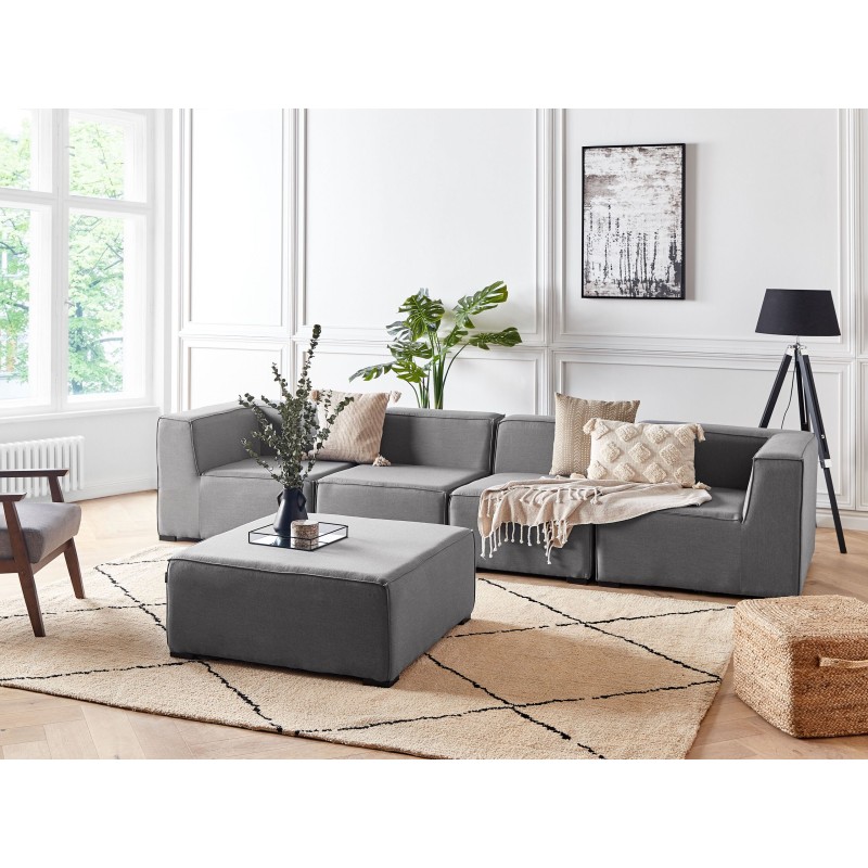 Sofa ogrodowa z otomaną dla 4 osób AREZZO Modułowy Szary Sofa ogrodowa z otomaną dla 4 osób AREZZO Modułowy Szary