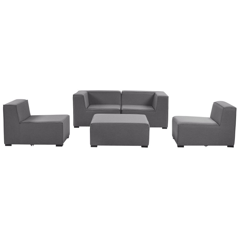 Sofa ogrodowa z otomaną dla 4 osób AREZZO Modułowy Szary Sofa ogrodowa z otomaną dla 4 osób AREZZO Modułowy Szary