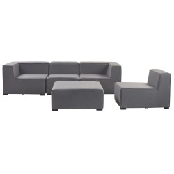 Sofa ogrodowa z otomaną dla 4 osób AREZZO Modułowy Szary Sofa ogrodowa z otomaną dla 4 osób AREZZO Modułowy Szary