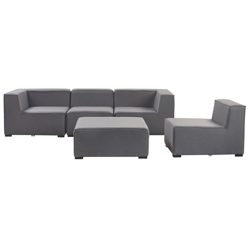 Sofa ogrodowa z otomaną dla 4 osób AREZZO Modułowy Szary Sofa ogrodowa z otomaną dla 4 osób AREZZO Modułowy Szary
